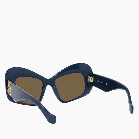 Loewe Women's Navy Sunglasses with Gold Accent (NWT) - Picture 4 of 9
